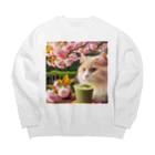 猫と紡ぐ物語の春の訪れを告げる桜満開 Big Crew Neck Sweatshirt