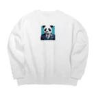 crazypanda2のビジネスパンダ Big Crew Neck Sweatshirt