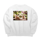 migiwanchanのブーゲンビリアマルプー Big Crew Neck Sweatshirt