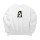 AQUAMETAVERSEの百合に囲まれた、娘　なでしこ1478 Big Crew Neck Sweatshirt