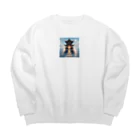 Irregular is beautifulのSanctuary of the Sea: Pathway to Serenity Big Crew Neck Sweatshirt