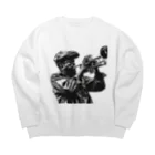 MistyStarkの黒人のトランぺッター Big Crew Neck Sweatshirt