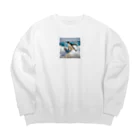 hakumenhonのサーフィンするペンギン Big Crew Neck Sweatshirt