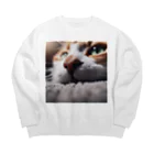 feliceのカーペットでごろんとする猫 Big Crew Neck Sweatshirt