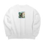 c-kichiのサイ　サ−フィンB Big Crew Neck Sweatshirt