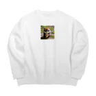 音楽研究員雅琴のぽんぽこたぬきさんの日常 Big Crew Neck Sweatshirt