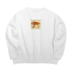 AQUAMETAVERSEの帽子をかぶった可愛い子猫 Marsa 106 Big Crew Neck Sweatshirt