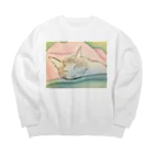 ハンドメイドSaoriのねこ♡寝子 Big Crew Neck Sweatshirt