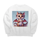 nekodoragonのびっくり！ 猫ドラゴン Big Crew Neck Sweatshirt