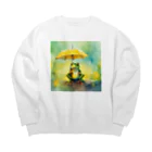 Oimo_shanの雨だねぇ、カエルさん Big Crew Neck Sweatshirt