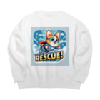 keikei5の柴犬の可愛らしいレスキュー犬 Big Crew Neck Sweatshirt