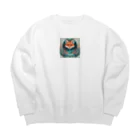 ブルーレイの深海を想う狐 Big Crew Neck Sweatshirt