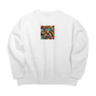 BrilliantTiaraのカラフルボタン Big Crew Neck Sweatshirt