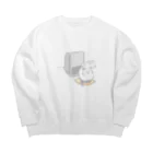 バッタの寒がりねむぬこ(文字あり) Big Crew Neck Sweatshirt