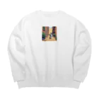 中村悠弥の街を走るシュナウザー Big Crew Neck Sweatshirt