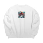 namuhatimanの海を泳いでいるタコ Big Crew Neck Sweatshirt