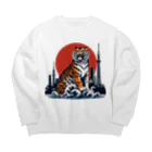 momonekokoの風格漂う王者の虎 Big Crew Neck Sweatshirt