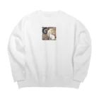 tearai-ugaiのヌーボーウサギ Big Crew Neck Sweatshirt