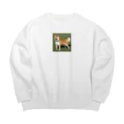 柴犬大好きマンのかわいい柴犬　赤毛 Big Crew Neck Sweatshirt