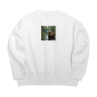 けいのユニークなショップのカモノハシ Big Crew Neck Sweatshirt