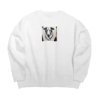 マニーのわんちゃんグッズの ボルゾイ（犬）をモチーフにしたわんちゃんNo.2 Big Crew Neck Sweatshirt