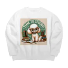 keikei5の知的なトイプードルがお勉強中！ Big Crew Neck Sweatshirt