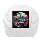 Overdrive Oasis-オーバードライブオアシス-のネオン・ナイトレース Big Crew Neck Sweatshirt