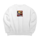 tohateの鳥居と桜 Big Crew Neck Sweatshirt