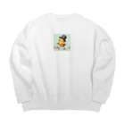 「動物ミリ屋」のピヨピヨ歩きましょ Big Crew Neck Sweatshirt