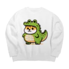 柴犬に囲まれたいのワニの着ぐるみを着た柴犬のイラスト Big Crew Neck Sweatshirt