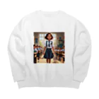 terurun19の海外の小学生 Big Crew Neck Sweatshirt