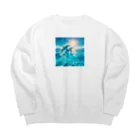 終わらない夢🌈の美しい海とイルカ🐬✨ Big Crew Neck Sweatshirt