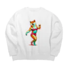 柴犬に囲まれたいのナイスバディなビキニ姿の柴犬 Big Crew Neck Sweatshirt