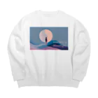 ずっと疲労感の月と1人 Big Crew Neck Sweatshirt