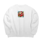 momonekokoの和風サンタクロース Big Crew Neck Sweatshirt