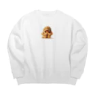 AQUAMETAVERSEのキャプをかぶった可愛い子犬 Marsa 106 Big Crew Neck Sweatshirt