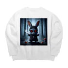 takoyakimagicの可愛いうさぎが悪そうな表情でダバコ Big Crew Neck Sweatshirt