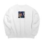 sion1010のひとりで演奏する、夢いっぱいの女の子♪ Big Crew Neck Sweatshirt