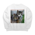 ニゴ猫　shopの愛だろう愛 Big Crew Neck Sweatshirt