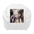 sion1010のオリジナル美少女 Big Crew Neck Sweatshirt