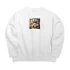 animal magicの窓辺で寝てる猫 Big Crew Neck Sweatshirt