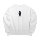 K'ramaのくまH Big Crew Neck Sweatshirt