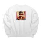 パワドラのサングラスをかけたイケオジ Big Crew Neck Sweatshirt