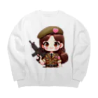 WakuWakustoreのarmy girl Big Crew Neck Sweatshirt