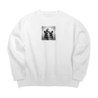 chaochao0701のカバと小鳥の友情 Big Crew Neck Sweatshirt