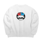 loco moco maruのバイクヘルメットわんこ Big Crew Neck Sweatshirt