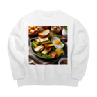 七太郎印のあさごはん Big Crew Neck Sweatshirt