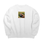 deko4954のsleep　fox Big Crew Neck Sweatshirt