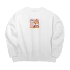 メアリーの柴犬がカラフルなスタンプ Big Crew Neck Sweatshirt