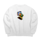 Tetsutaro Andoの蓄音機から飛び出るナマズ君 Big Crew Neck Sweatshirt